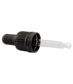 Capac cu pipetă de sticlă. DIN18. pentru sticle de 10 ml