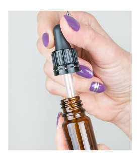 Capac cu pipetă de sticlă. DIN18. pentru sticle de 10 ml