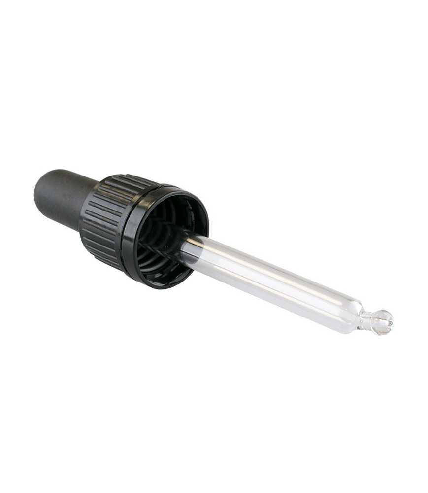 Capac cu pipetă de sticlă. DIN18. pentru sticle de 30 ml