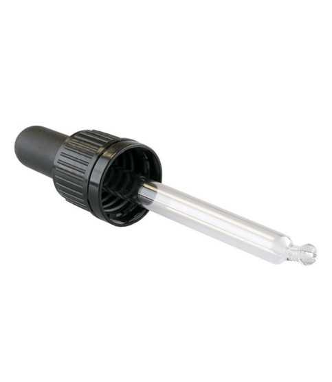 Capac cu pipetă de sticlă. DIN18. pentru sticle de 30 ml
