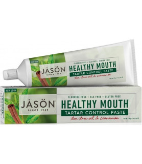 Pasta de dinti anti-placa si tartru, Healthy Mouth, pt. gingii iritate, Jason, 119 g