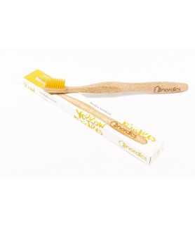 Periuta de dinti din bambus, pt. adulti - galben, Nordics