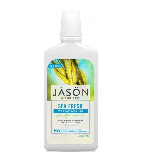 Apa de gura Sea Fresh cu sare de mare si minerale pt detoxifierea si intarirea dintilor, Jason