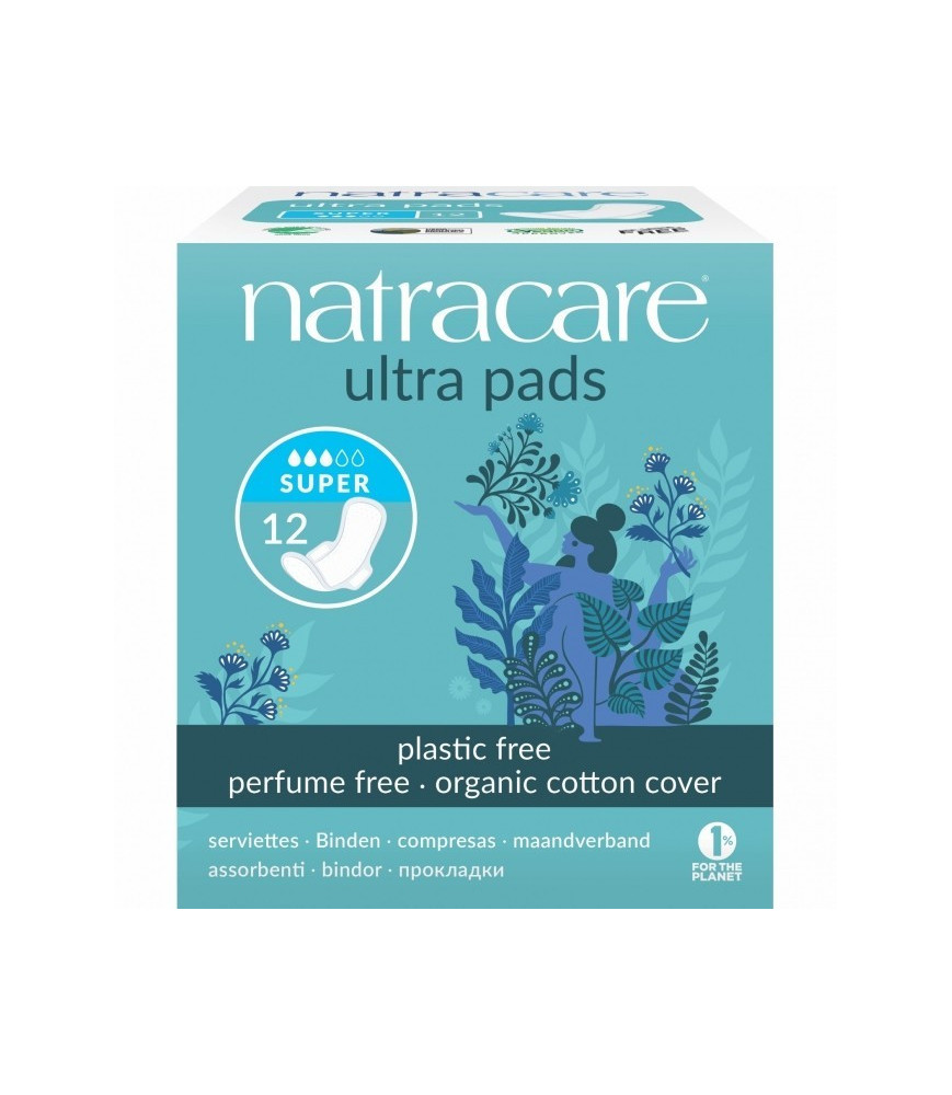 Absorbante super cu aripioare cu strat de bumbac organic, Natracare