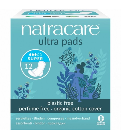 Absorbante super cu aripioare cu strat de bumbac organic, Natracare