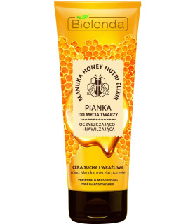 BIELENDA MANUKA HONEY NUTRI ELIXIR SPUMA HIDRATANTA PENTRU CURATAREA FETEI - TEN USCAT SI SENSIBIL 175G