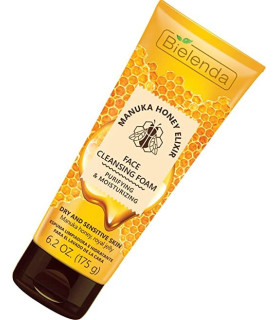 BIELENDA MANUKA HONEY NUTRI ELIXIR SPUMA HIDRATANTA PENTRU CURATAREA FETEI - TEN USCAT SI SENSIBIL 175G