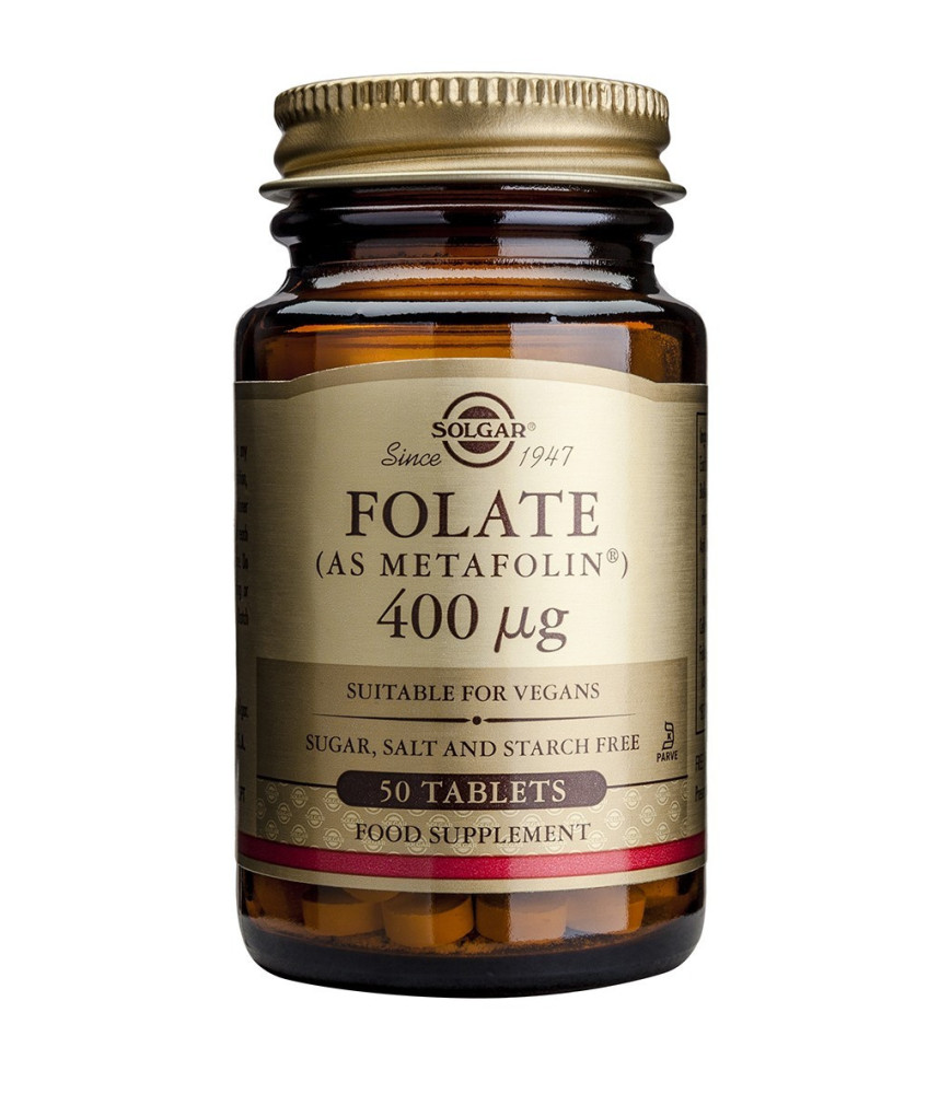 SOLGAR FOLATE (AS METAFOLIN) 400MCG 50 TABS