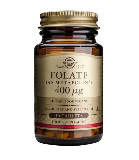 SOLGAR FOLATE (AS METAFOLIN) 400MCG 50 TABS