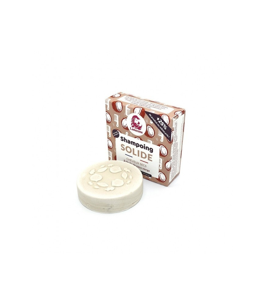 Sampon solid pentru par uscat cu ulei de cocos virgin si vanilie, Lamazuna, 70 ml