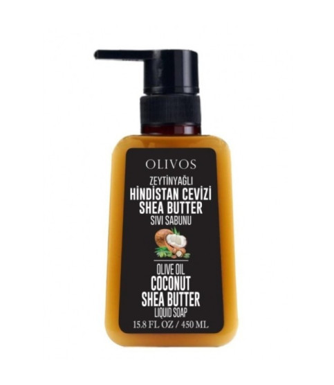 Sapun lichid cu ulei de masline, cocos si unt de shea, Olivos, 450 ml