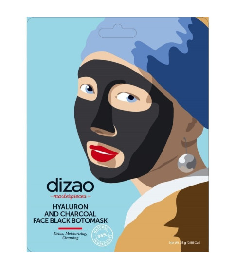 Masca de fata tip servetel cu acid hialuronic si carbune, BOTOmask, Dizao, 1 buc