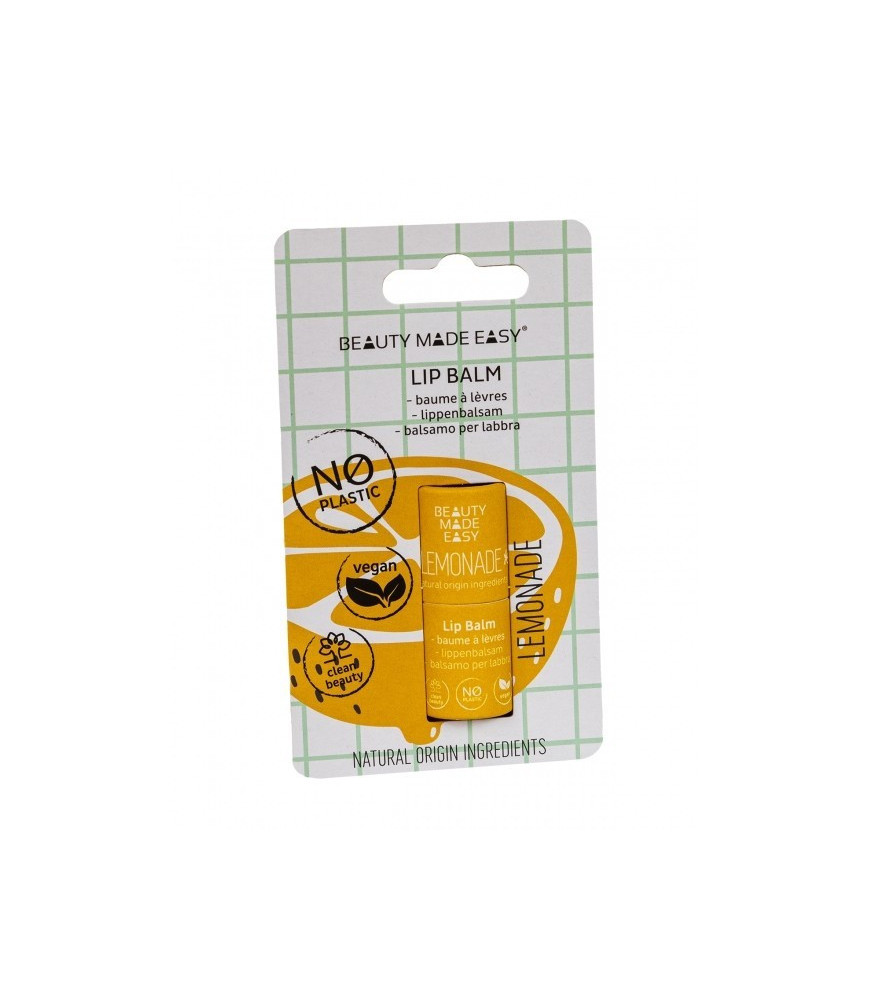 Balsam buze vegan, zero plastic, Lemonade, Beauty Made Easy, 5,5 g