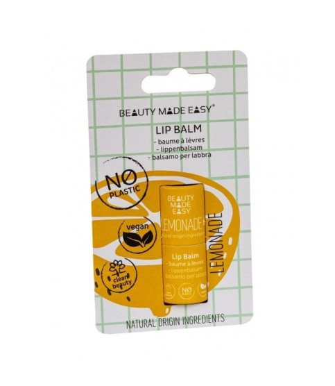 Balsam buze vegan, zero plastic, Lemonade, Beauty Made Easy, 5,5 g