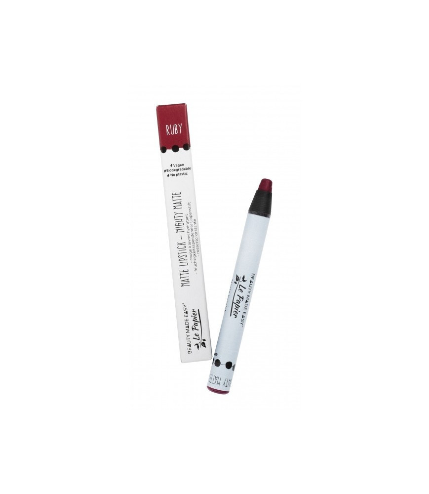 Creion - ruj hidratant mat, RUBY, zero plastic, Beauty Made Easy, 6 g