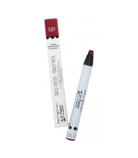 Creion - ruj hidratant mat, RUBY, zero plastic, Beauty Made Easy, 6 g