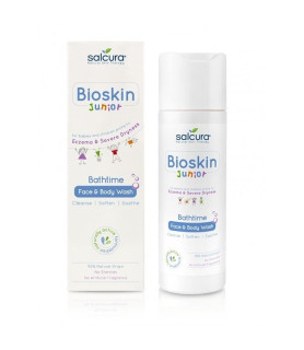 Gel de dus Bioskin Junior, fata si corp, pt bebelusi si copii, piele uscata cu eczeme, Salcura, 200 ml