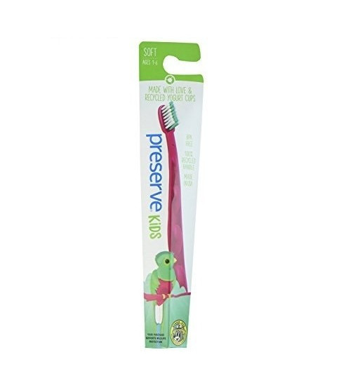 Periuta naturala de dinti Preserve pentru copii, Roz