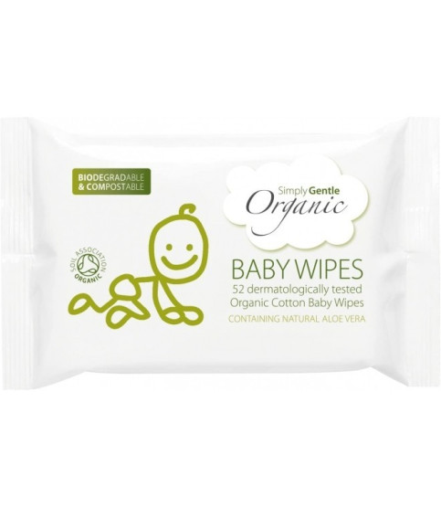 Servetele umede din bumbac, cu aloe vera pt. bebelusi, Macdonald and Taylor, 52 buc
