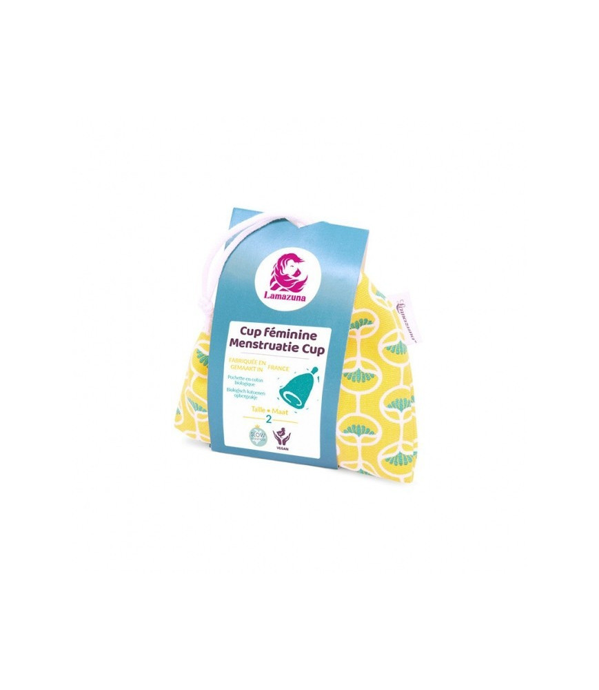 Cupa Menstruala - marime 2 - zero waste, set cupa si saculet din bumbac organic, Lamazuna