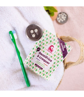 Pasta de dinti tablete cu pudra de urzica si aroma de menta, fara fluor, Lamazuna (120 tablete), 30 g