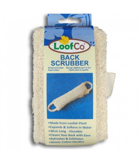 Burete exfoliant pentru spate cu manere, LoofCo, 30x10 cm