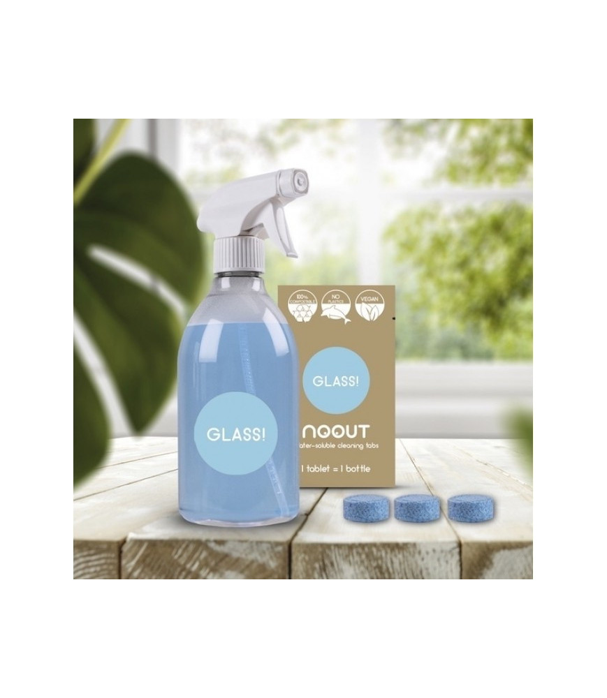 Set solutie curatare GEAMURI - zero waste - recipient si tablete, Noout