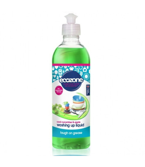 Solutie concentrata pt spalat vase, cu castravete si mar pt spalat vase, Ecozone, 500 ml