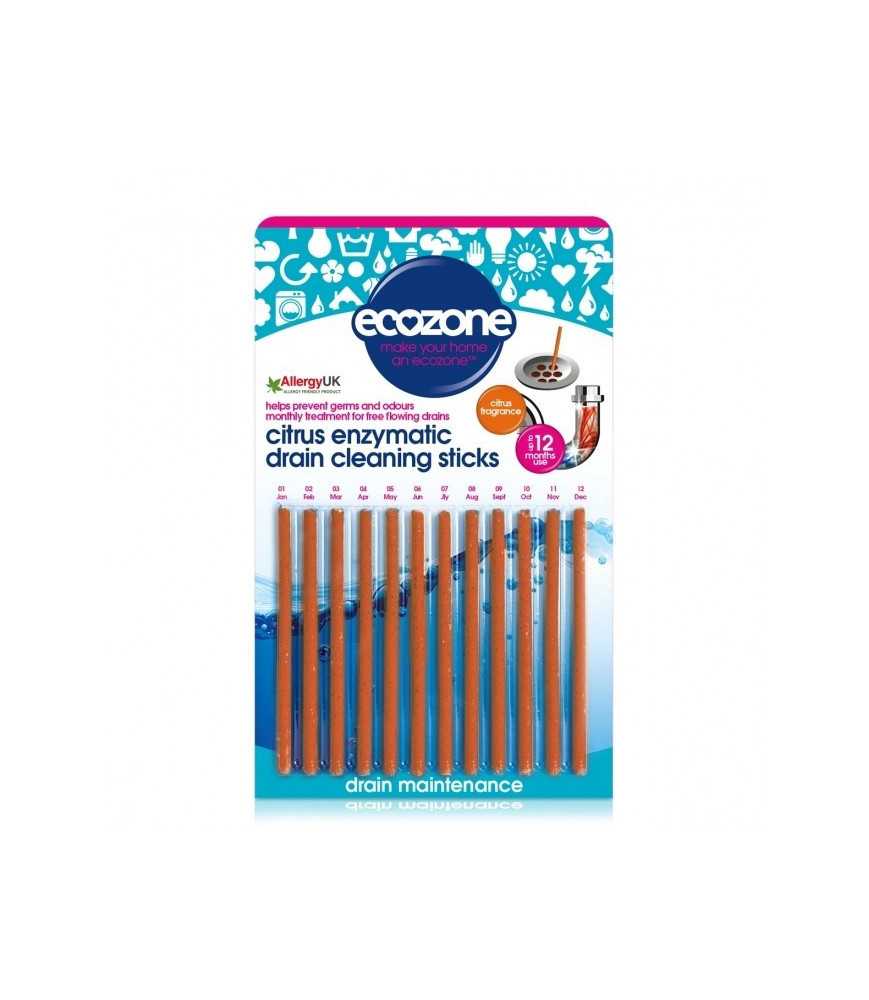 Stick pentru desfundarea tevilor si eliminarea mirosului neplacut, cu citrice, Ecozone, 12 buc