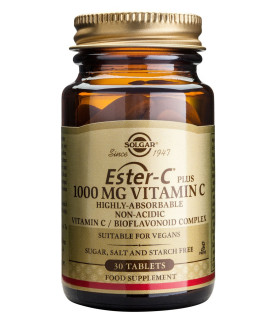 Vitamina C non-acidă ușor absorbabilă - complex de bioflavonoide 1000mg 30 tablete