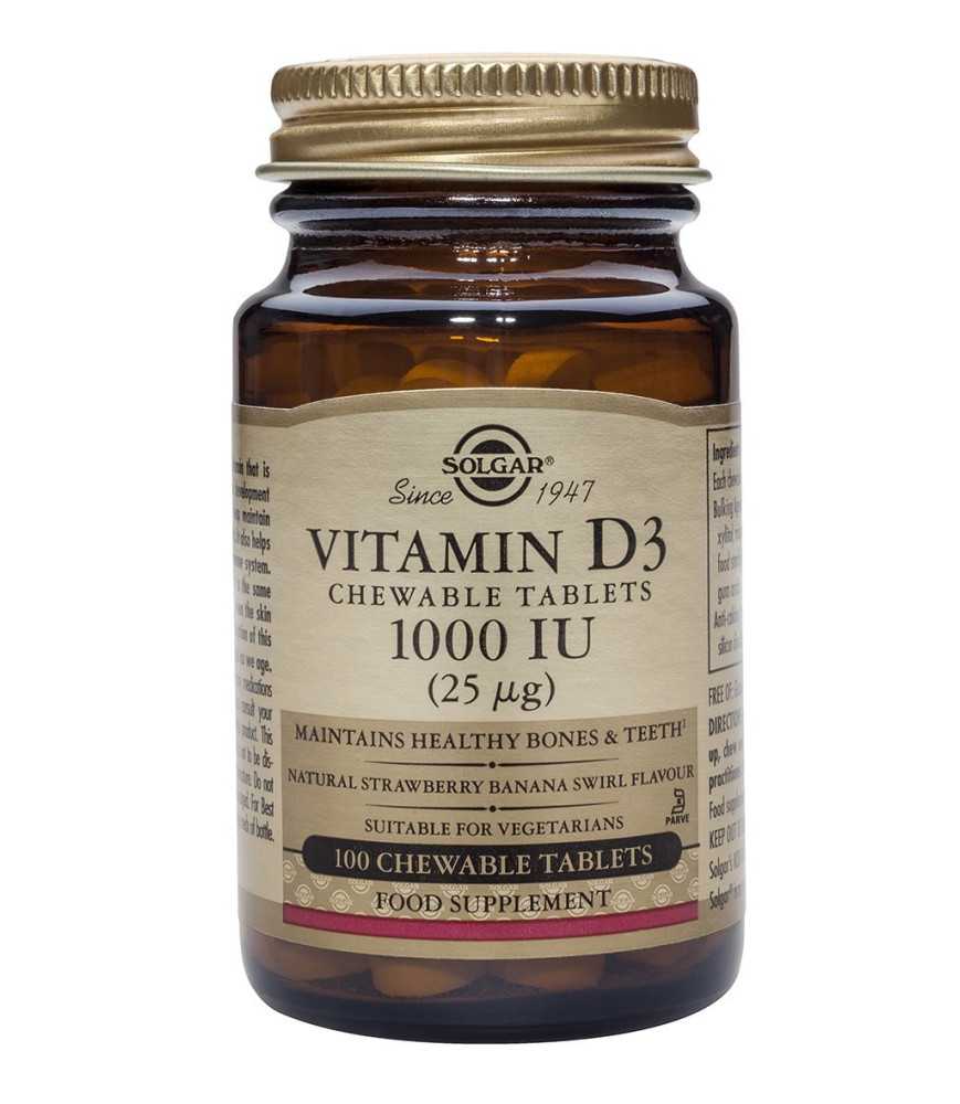 Vitamina D-3 1000 IU 100 tablete masticabile