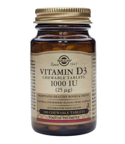 Vitamina D-3 1000 IU 100 tablete masticabile
