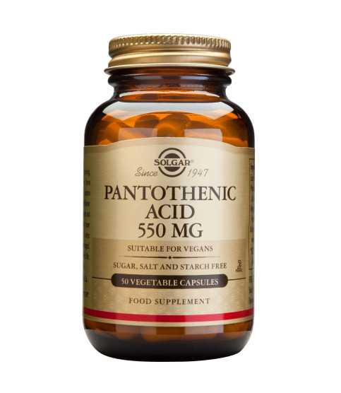 Acid pantotenic Vitamina B5 550 mg, 50 capsule