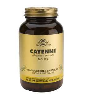 Pudra de ardei iute Cayenne 520 mg, 100 capsule
