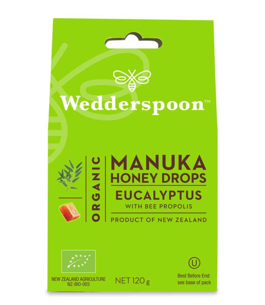 WEDDERSPOON BOMBOANE (DROPSURI) CU MIERE DE MANUKA, EUCALIPT SI PROPOLIS 120G