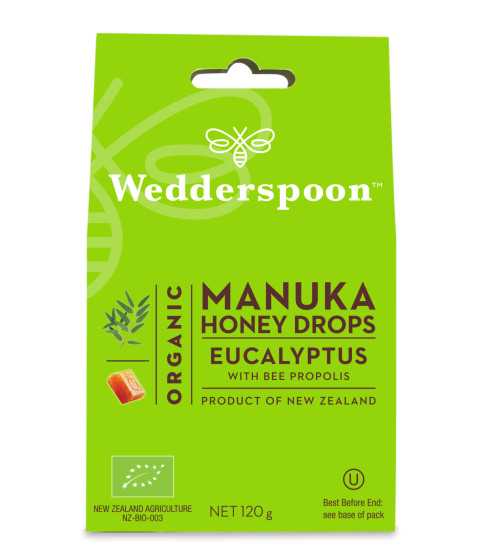 WEDDERSPOON BOMBOANE (DROPSURI) CU MIERE DE MANUKA, EUCALIPT SI PROPOLIS 120G
