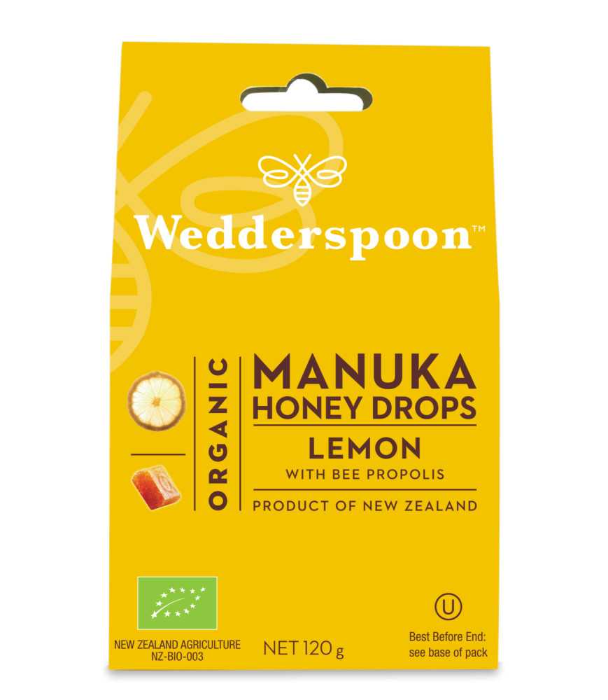 WEDDERSPOON BOMBOANE (DROPSURI) CU MIERE DE MANUKA, LAMAIE SI PROPOLIS 120G