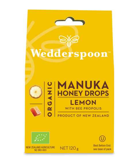 WEDDERSPOON BOMBOANE (DROPSURI) CU MIERE DE MANUKA, LAMAIE SI PROPOLIS 120G