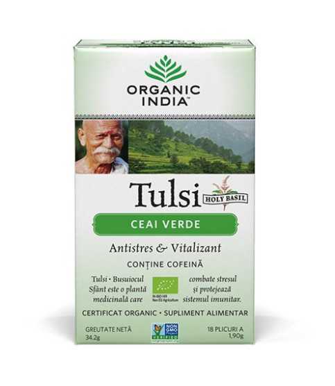 Ceai Verde Tulsi (Busuioc Sfant) | Antistres Natural & Vitalizant, plicuri