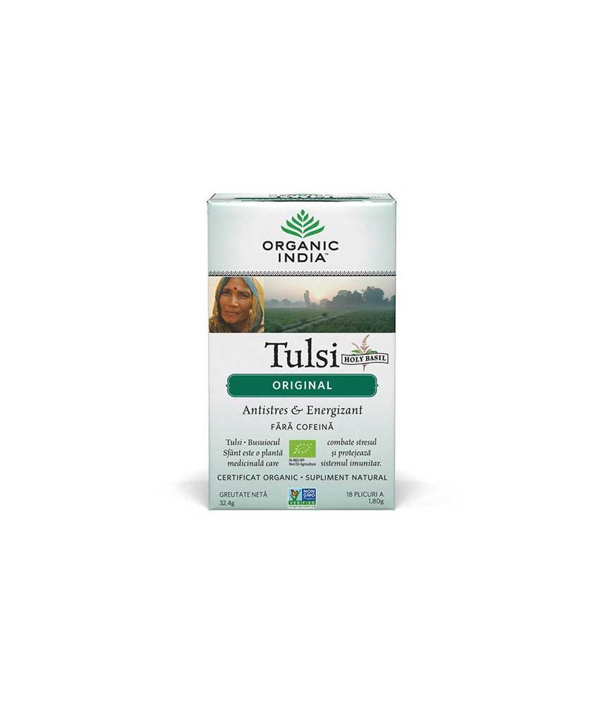 Ceai Tulsi (Busuioc Sfant) Original | Antistres Natural & Energizant, plicuri