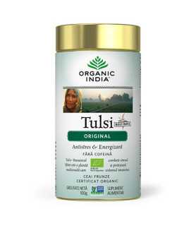 Ceai Tulsi (Busuioc Sfant) Original | Antistres Natural & Energizant, cutie 100g