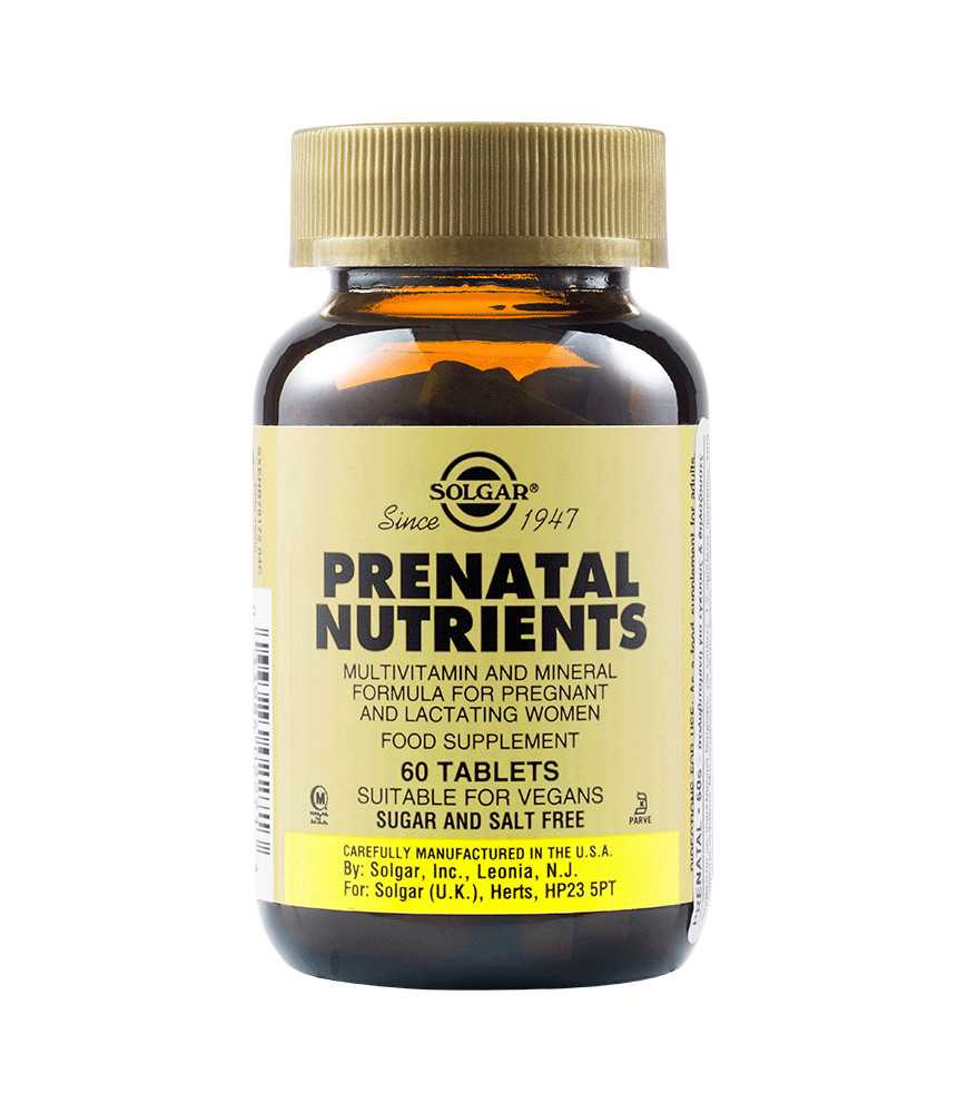 Solgar Prenatal Nutrients Tabs 60s - Nutriție prenatală completă