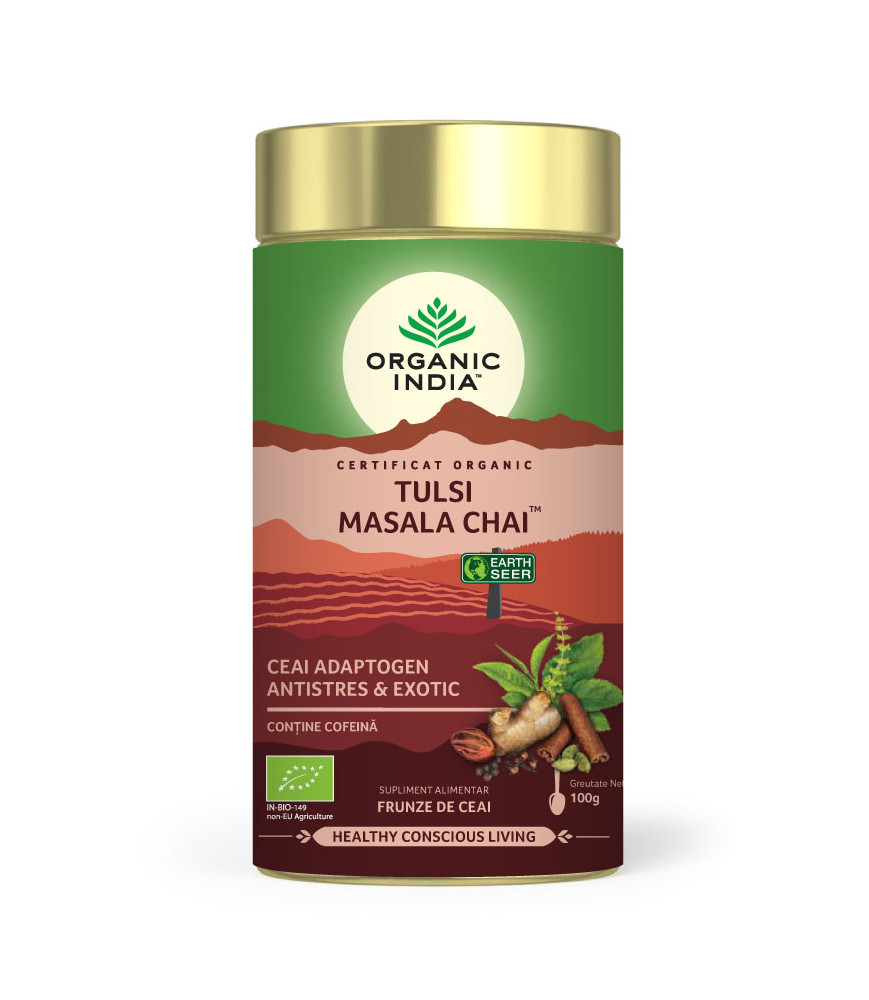Tulsi (Busuioc Sfant) Masala Chai | Relaxant & Regenerant, cutie 100g